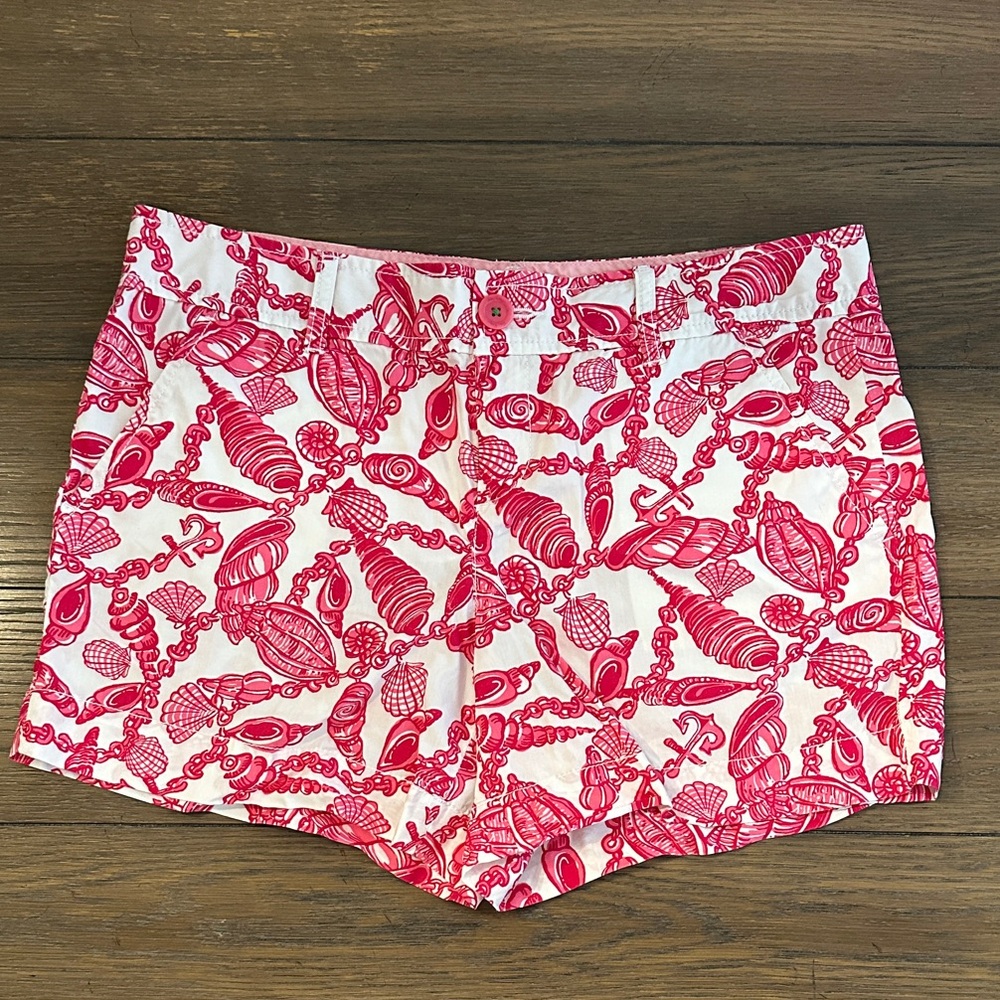Lilly Pulitzer Pink Seashell‎ Shorts Size 8 Like New